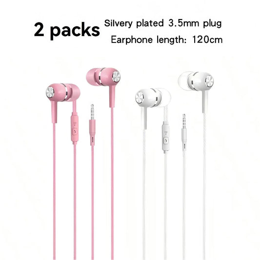 1-8pcs 3.5mm Wired Headphones In Ear Wired Earphones with Microphone Bass HiFi Stereo Earbuds Sports In-line Control For Phones