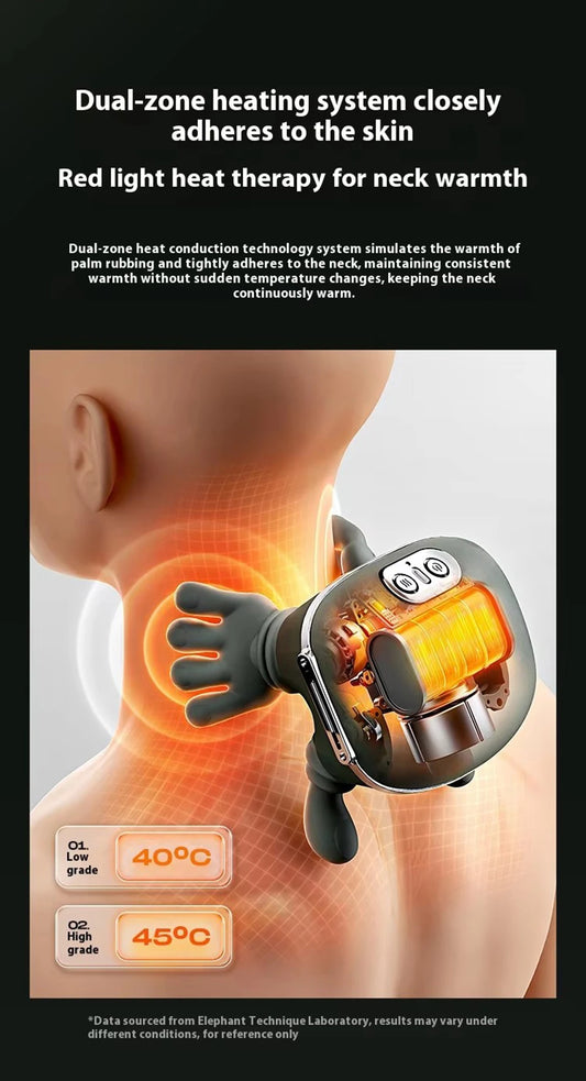 Bionic Neck Shoulder Massager Heated Back Massagers Electric Kneading Muscles Massage Pillow Neck Waist Leg Body 3-Level Modes