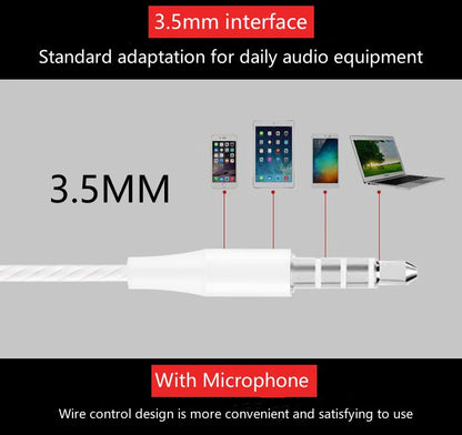 1-8pcs 3.5mm Wired Headphones In Ear Wired Earphones with Microphone Bass HiFi Stereo Earbuds Sports In-line Control For Phones