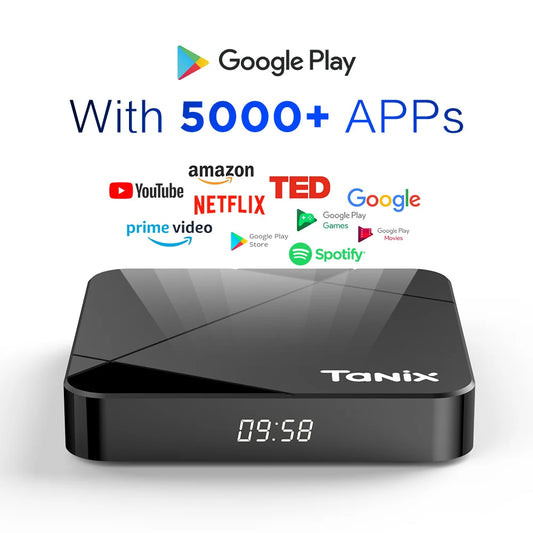 Tanix TX5 Android 14 Amlogic S905Y5 TV Box 4G 32G/64G 2.4G&5G Dual Wifi 4K Smart STB AV1 3D BT Streaming Media Player