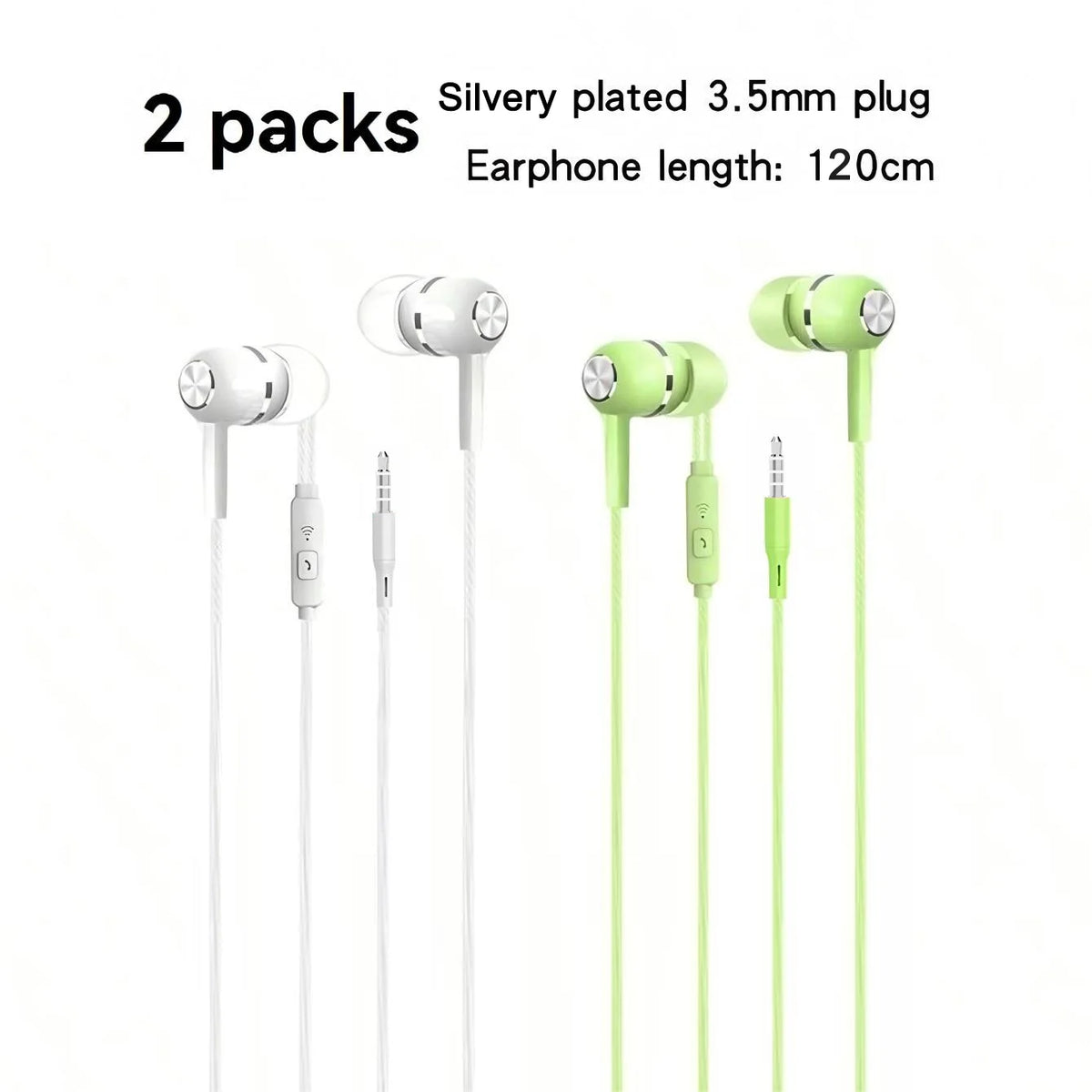 1-8pcs 3.5mm Wired Headphones In Ear Wired Earphones with Microphone Bass HiFi Stereo Earbuds Sports In-line Control For Phones