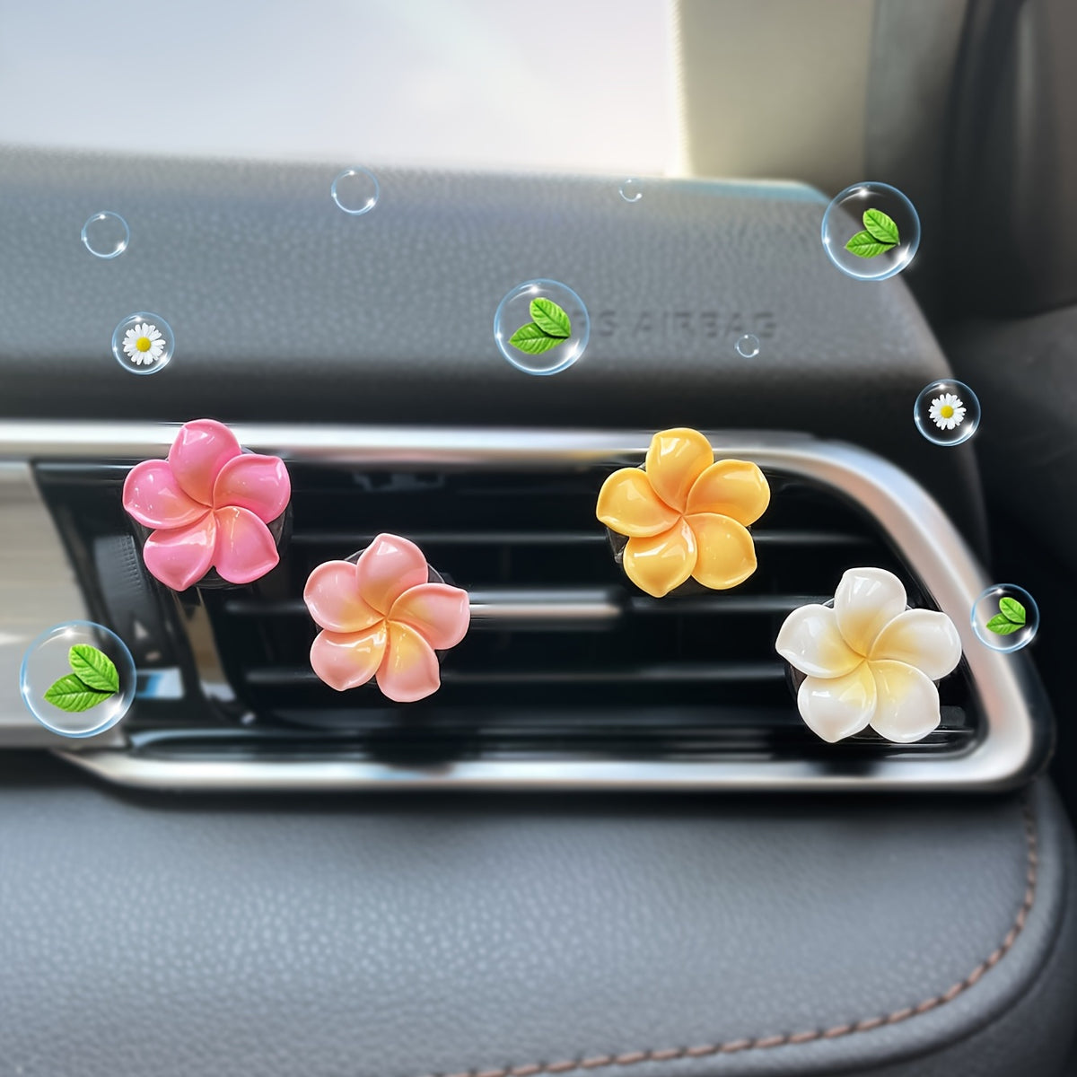 4pcs Floral Car Air Freshener Ornaments - Add a Refreshing Aroma to Your Automobile!