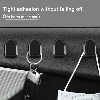 4pcs Car Hook USB Data Cable Key Mask Storage Hook Sticker, Car Interior Accessories Hook