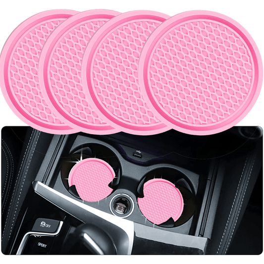ZukMi Car Cup Coaster, 4pcs Universal Non-Slip Cup Holders Embedded in Ornaments Coaster, Car Interior Accessories,Universal Fit Auto Cup Holders Accessories for Women and for Man