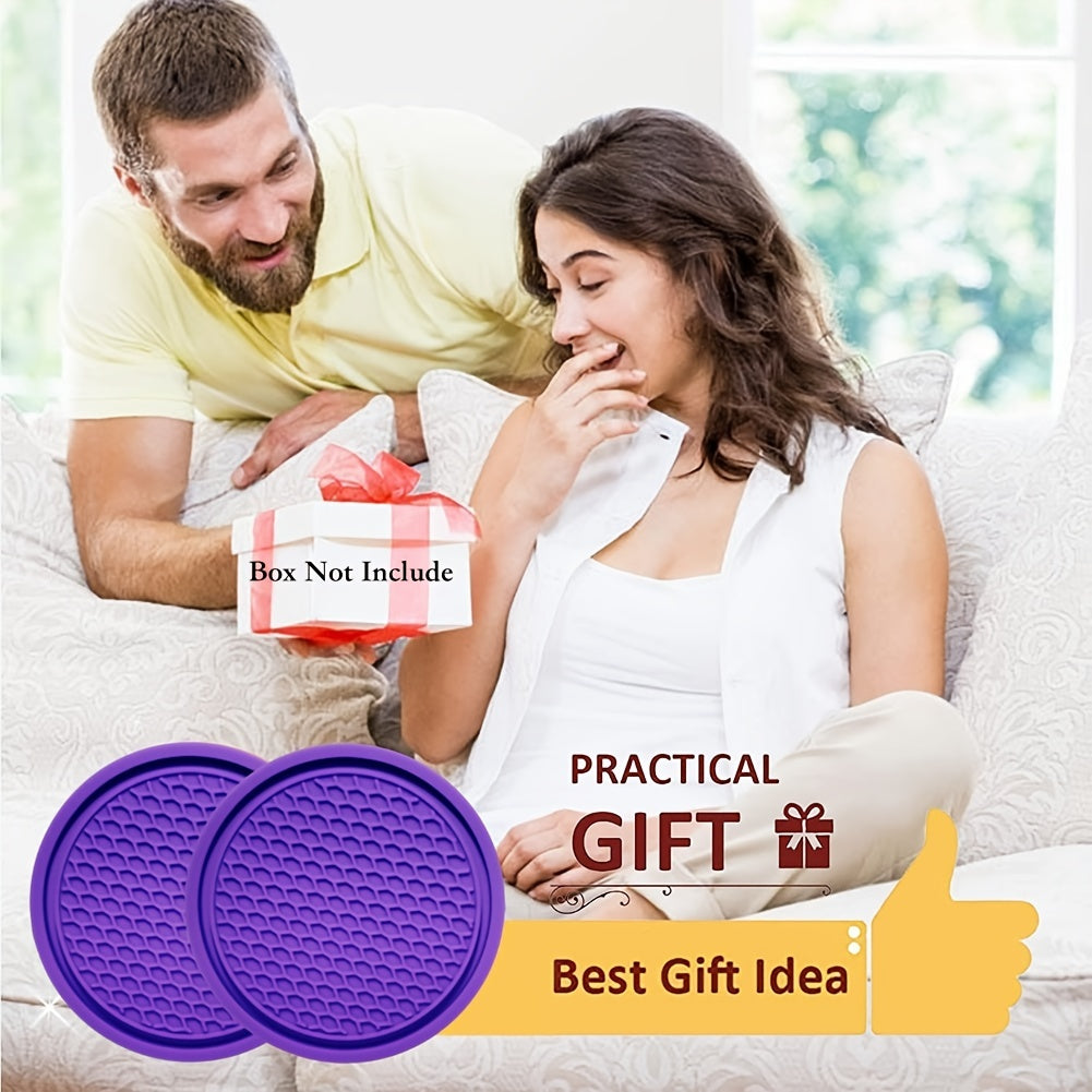 ZukMi Car Cup Coaster, 4pcs Universal Non-Slip Cup Holders Embedded in Ornaments Coaster, Car Interior Accessories,Universal Fit Auto Cup Holders Accessories for Women and for Man