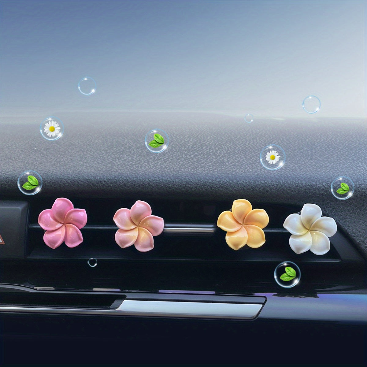 4pcs Floral Car Air Freshener Ornaments - Add a Refreshing Aroma to Your Automobile!