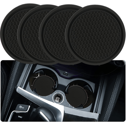 ZukMi Car Cup Coaster, 4pcs Universal Non-Slip Cup Holders Embedded in Ornaments Coaster, Car Interior Accessories,Universal Fit Auto Cup Holders Accessories for Women and for Man