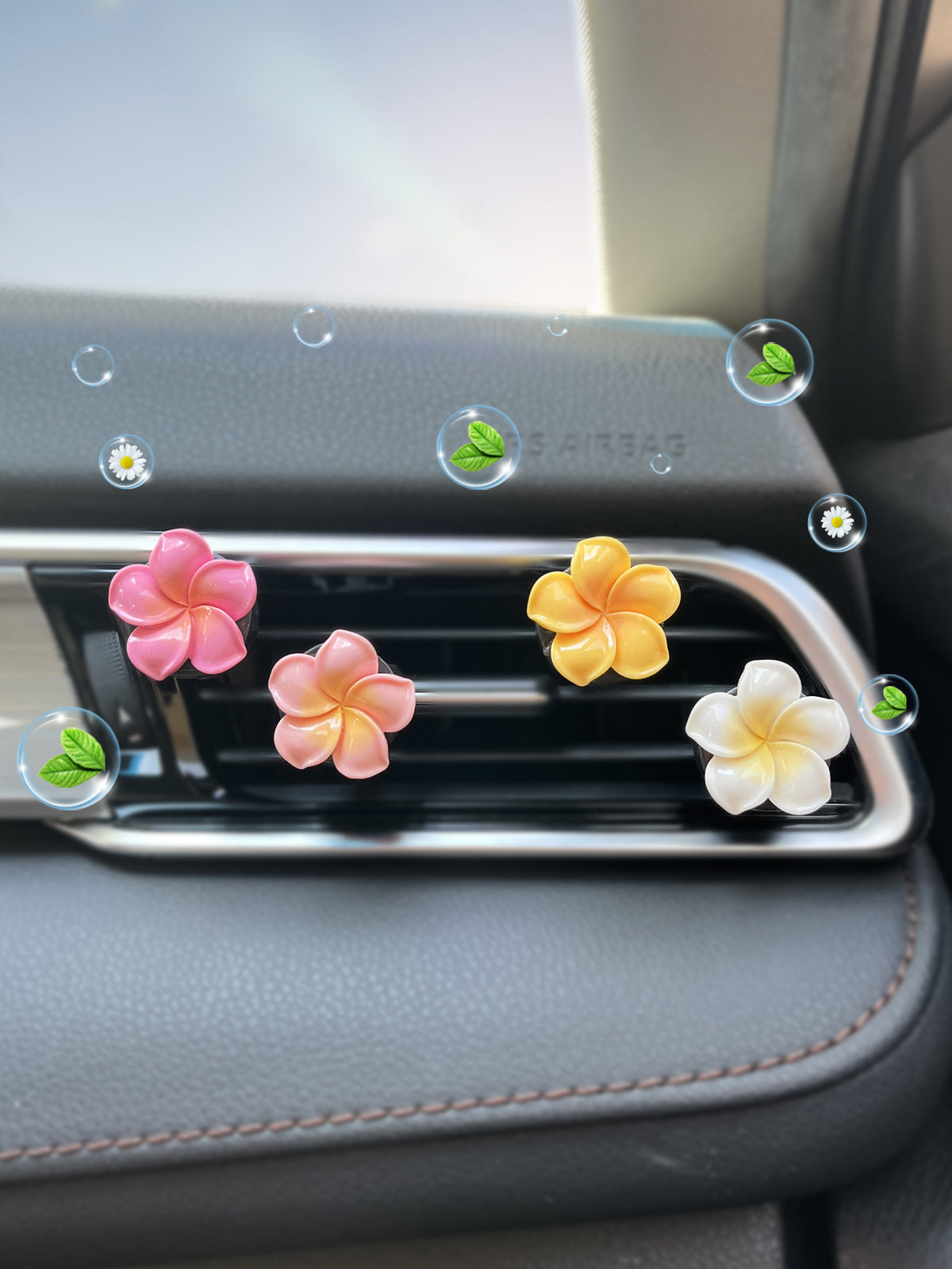 4pcs Floral Car Air Freshener Ornaments - Add a Refreshing Aroma to Your Automobile!