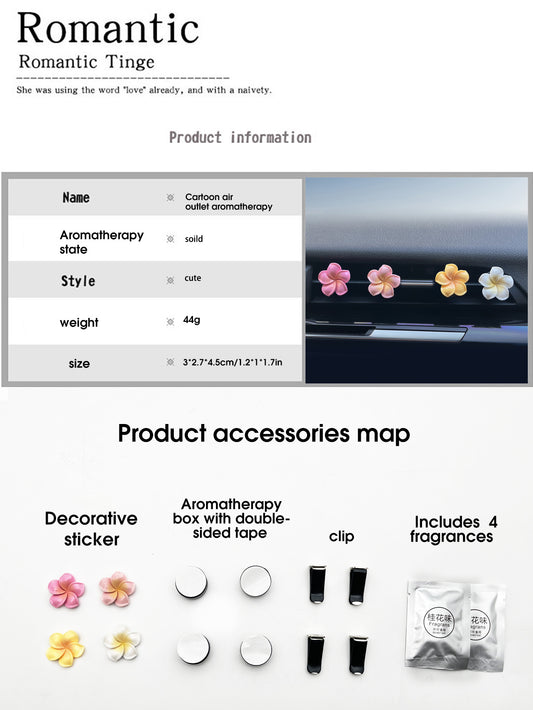 4pcs Floral Car Air Freshener Ornaments - Add a Refreshing Aroma to Your Automobile!