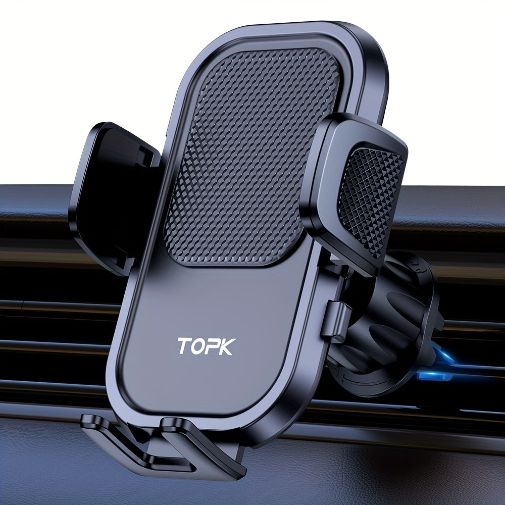 TOPK Car Phone Holder Mount, Car Mount with Hook Clip for Car Air Vent 360° Rotation Phone Mount Compatible with Iphone Android Cell Phone